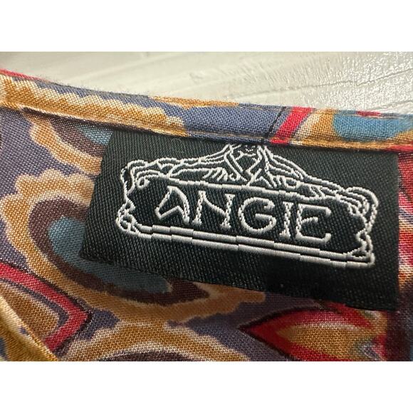 ANGIE Blossom Bell Sleeves Boho Floral Laced Up Women’s Mini Dress Size Small - Picture 6 of 7